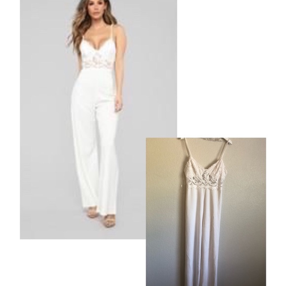 Fashion Nova Pants - Fashion Nova white jumpsuit